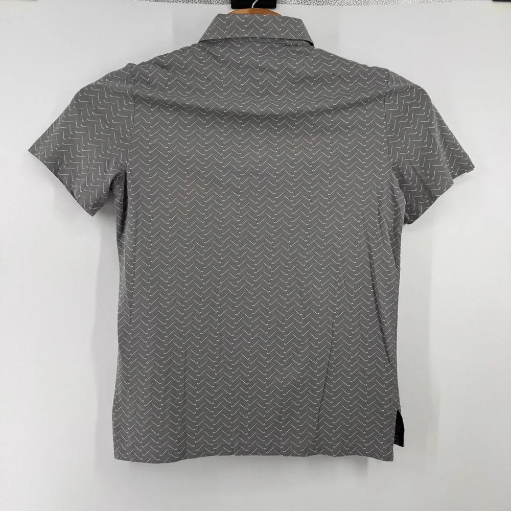 Polo Ralph Lauren Golf Shirt Mens S Grey Performance Golf Club Print Polo
